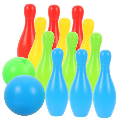 WOONEKY 12Pcs Bowling Set Interactive Outdoor Fun with Pins Balls Materials for Preschoolers for Family Playtime and Garden Games