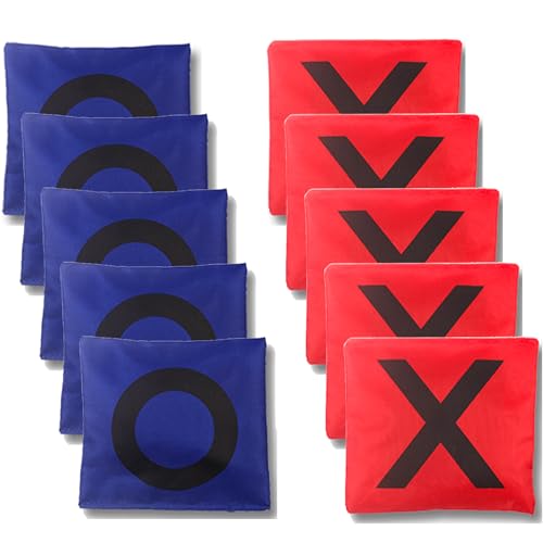 Bean Bags for Tic Tac Toe and Cornhole Toss Games, Kanosan Bean Bags for Kids Adults and Family Outdoor Yard Lawn Outside Field Day Birthday Party Backyard Reunion Carnival Beach Fun Games 10PCS - size: TG-10