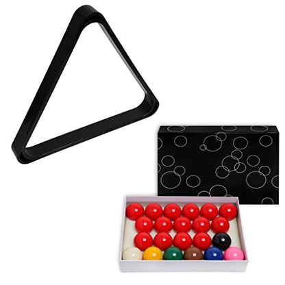OKKO Billiard Snooker Table Deluxe Heavy-Duty Plastic Triangle Rack Black for 2 1/16” Snooker Balls