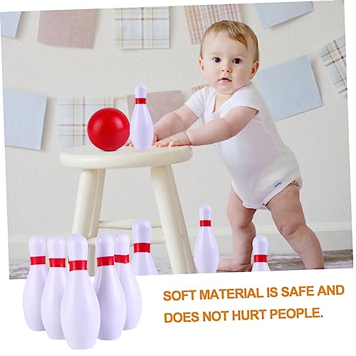 1Set Interactive Bowling for Educational for Games Safe PU Material Includes Pins and Bowling Balls Promotes Hand Eye Coordination and Math Skills