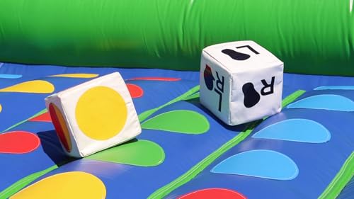TentandTable Giant Inflatable Game, Interactive Party Challenge with Dice and Blower, Commercial Grade Vinyl, Hand Foot, Indoor Outdoor Bounce Floor Games for Kids and Adults, 13' L x 13' W x 3' H