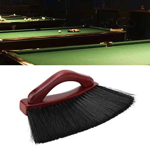 Changor Pool Table Brush PVC Arc Shaped Ergonomic Wood Handle with Hanging Hook for Rail Corner Cleaning