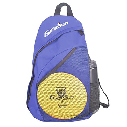 DISC Golf Set Includes 1pc Heavy Duty Nylon Backpack Bag, 2pcs Drivers, 2pcs Mid-Ranges, 2pcs Putters, 1pc Mini Disc Marker, 1pc 12”x12” Embroider Logo Black Towel and 1pc Gift Color Box - color: Blue