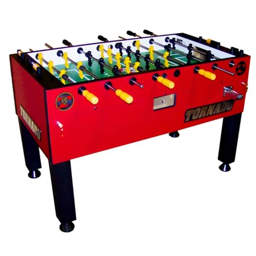 Tornado Platinum Tour Edition T-3000 Tournament Foosball Table Soccer Game - 3 Goalie - Red - Coin Operated
