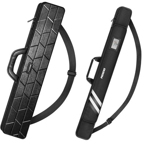 PEKREWS 1x1 Soft Cue Bag Black & 4x4 Hard Pool Cue Case Black Set