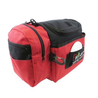 Mint Discs Fade Gear Crunch Box Disc Golf Bag | Black | Beginner Disc Golf Bag | 14+ Disc Capacity | Shoulder Strap & Harness Option - color: Red, size: Blue Harness