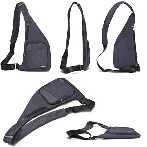 Seoky Rop Waterproof Sling Bag Crossbody Bag for Men Women Slim Hidden Anti-Thief Travel Personal Pocket Blue - color: Blue-2