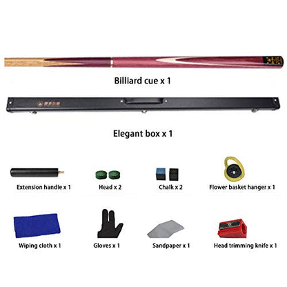 KS TOOLS HIOD English Snooker Cue with 10mm Cue Tips Handmade Billiard Cue 145cm 19oz,