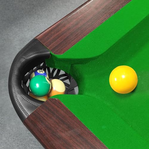 Billiard Pool Table Pockets Heavy Duty PU Leather Billiard Pockets Set of 6，Including 4 Corner Pockets and 2 Side Pockets,Black