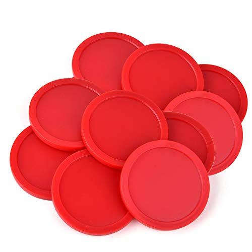 Coopay 12 Pieces Home Air Hockey Pucks 2.5 Inch Heavy Replacement Pucks for Game Tables Equipment Accessories, 12 Grams - color: Red