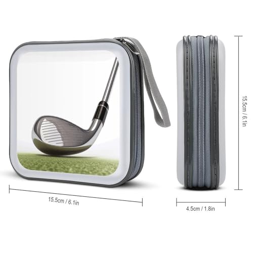 Golf Club CD Case 40 Capacity DVD Case with Zipper Disc Storage Organizer Portable CD Holder Storage Hard Plastic DVD Wallet Holder Organizer for Home Car Travel