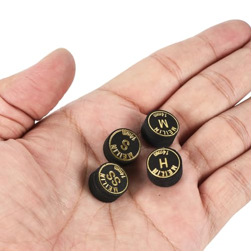 PATIKIL Pool Cue Tips Kit, Multiple Layer Pool Billiard Cue Tips Laminated Glue-on Snooker Stick Tip Billiard Accessories - size: 14mm