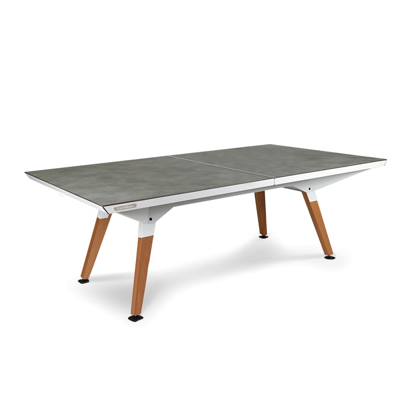 Play-Style Outdoor Table White Medium Size - design Ping-pong table - Made in France - Convertible into a dinning table