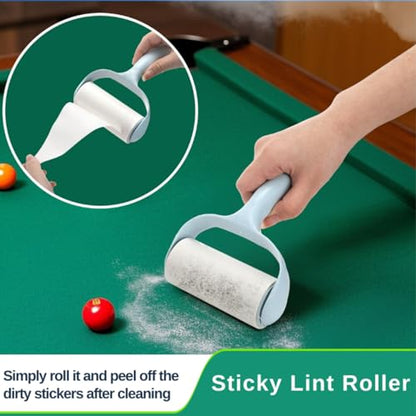 Covzoe 6 Piece Pool Table and Rail Brush Set, Billiard Felt Cleaner Kit with 2 Wooden Brushes, Cue Cleaning Cloth, Sticky Lint Roller and 2 Ferrule Polish Cloth for Cue Table Accessories