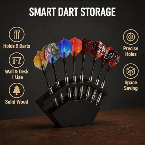 Two-in-one Wooden Dart Holder, Wall Mount & Stand Dart Accessories for Dart Storage