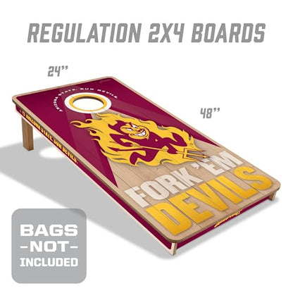 YouTheFan NCAA 2' x 4' Slogan Series Professional Wood Cornhole Game - color: Arizona State Sun Devils