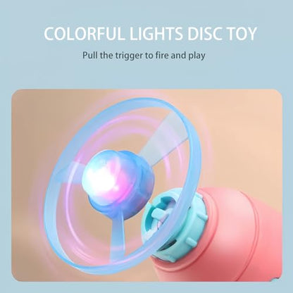 Flying Cat Toy for Indoor Kitten, Interactive Cat Fetch Toy with 1 Light Up Spinning Tops, and 5 Propellers, Flying dis Toy for Training Chasing - color: Yellow