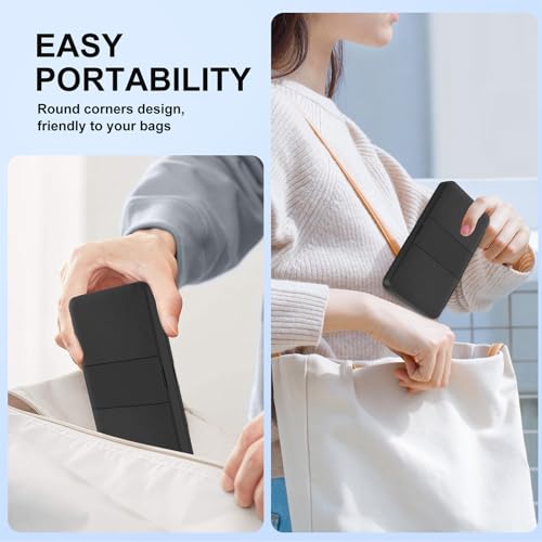 QuoLumPIA 48 Game Card Case Compatible for Nintendo Switch 2/OLED/Switch/Switch Lite, storage 48 Game Cards & 80 Micro SD cards, Black, hard shell, magnetic closure, soft silicone linning - size: 48