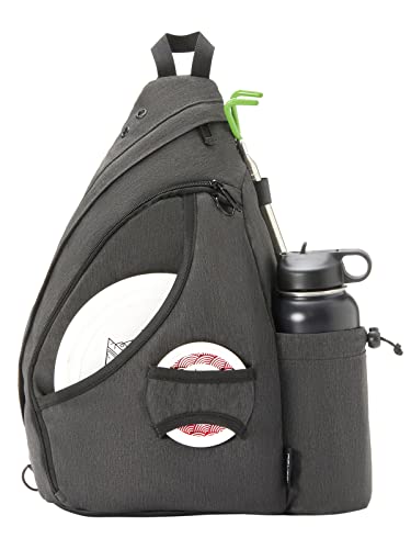 MOYAQI Disc Golf Bag with Retriever Holder and Storage Pockets, Disc Golf Backpack with 8-10 Disc Capacity, Padded Adjustable Strap and Back Panel, Lightweight and Durable - color: Grey