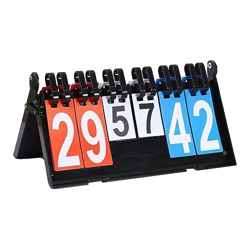 Sport Scoreboard Tabletop Flip Scoreboard Six Digit Foldable Score Counter with Portable PVC Material for Indoor Outdoor Basketball Baseball
