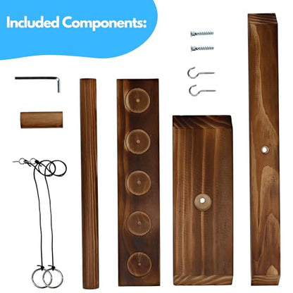 Pacific Shore Games Wooden Ring Toss Game 15 inches, 2 Player Hook and Ring Game, Games for Adults, Perfect for Decks and Patios, Indoor and Outdoor Games