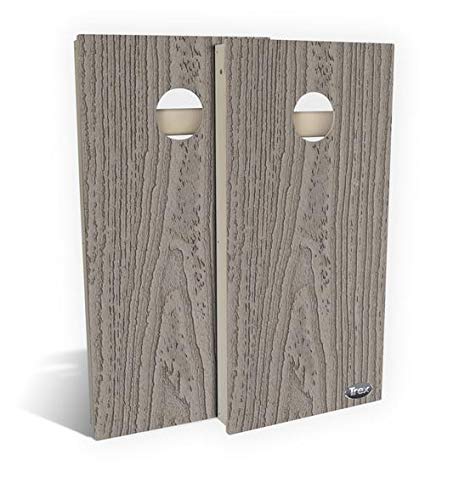 Slick Woody's Professional-Grade TREX Cornhole Boards - 4'x2' All Weather Regulation Corn Hole Toss Game with 8 Resin Filled Bags - color: Gravel Path