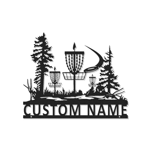 Custom Disc Golf Basket Led Light Metal Wall Art Personalized Gift for Disc Golfers Game Room Decor 2