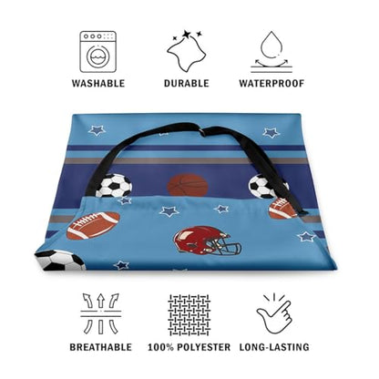 Manfei Ball Sports Kids Kitchen Apron - color: Navy Blue Orange