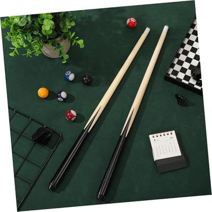 2Pcs Billiard Cue Sticks Short Pool Cue for Tight Spaces for Beginners and Wood Construction for Practice and Game Improvement