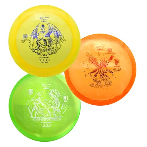 Yikun Disc Golf Disc Starter Set 3pcs Includes Golf Disc Driver Mid-Range Putter Disc Golf Set Beginner 165-176g Premium Disc Golf Set for Competition