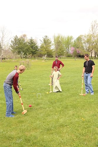 Family Tradition Croquet Set, 8-Player Wooden Croquet Game Set with Duffel Carry Bag, Amish-Made in Berlin, Ohio