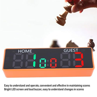 Mini Digital Scoreboard, LED Portable Tabletop Scoreboard, 6 Digits Game Points 0-99 Battery Powered Electronic Scoreboard with Buzzer for Table Tennis, Shuffleboard