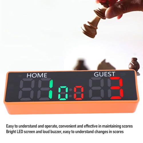 Compact Tabletop Digital Score Keeper 6 Digits Battery Powered for Table Tennis and Shuffleboard Games