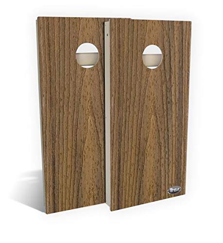 Slick Woody's Professional-Grade TREX Cornhole Boards - 4'x2' All Weather Regulation Corn Hole Toss Game with 8 Resin Filled Bags - color: Havana Gold