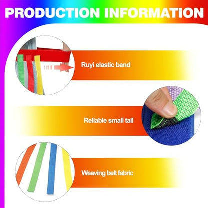 10 Pcs Catch Tail Game Belt Set,Field Day Games Catching Equipment,Stretchable Catching Training Equipment for Family Gatherings,Party,Camping and Outdoor Picnic Carnival Games