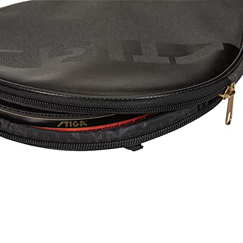 STIGA Ping Pong Paddle Cover – Padded Table Tennis Racket Case with Heavy-Duty Vinyl Construction, Zipper Closure, Reinforced Edge Protection for Travel and Storage - color: Grey