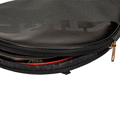 STIGA Ping Pong Paddle Cover – Padded Table Tennis Racket Case with Heavy-Duty Vinyl Construction, Zipper Closure, Reinforced Edge Protection for Travel and Storage - color: Grey