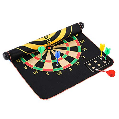 Magnetic Dart Board, Indoor Outdoor Dart Games for Kids with 12pcs Magnetic Darts, Safety Toy Games, Rollup Double Sided Board Game Set for Gifts