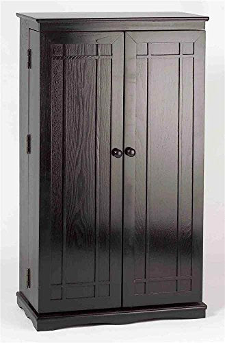 Leslie Dame Solid Oak Multimedia Storage Cabinet with Classic Mission Style Doors, Honey Oak - color: Oak