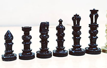StonKraft - Natural Stone Chess Pieces Chessmen Chess Coins (3" King) | Chess Accessories | Board Games (3" White Brown)