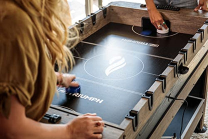 Triumph 56" 4-in-1 Swivel Multi-Game Table - Air Hockey, Billiards, Foosball, Ping Pong - Rustic Wood Grain Finish
