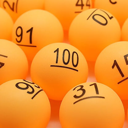 SelfTek 100Pcs Numbered Table Tennis Balls Beer PingPong 40mm Raffle Balls Lottery Balls Printed with Numbers for Party Games - color: Yellow