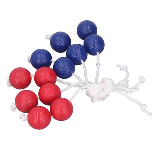 Jeanoko Golf Ladder Toss Balls Set, Vibrant Red & Blue Bolo Replacement Balls for Outdoor Lawn & Beach Game, Durable PE Material, 6 Pack