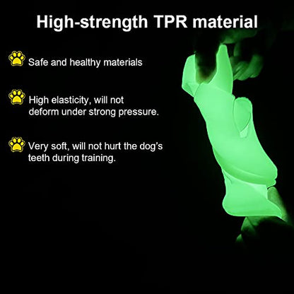 Glow-in-The-Dark Flying Discs, Interactive Dog Flyer Toys, Soft Lightweight Dog Catch and Fetch Toys, Floats in Water & Safe on Teeth, 9 inch (Large, Glow) - color: Glow, size: Large