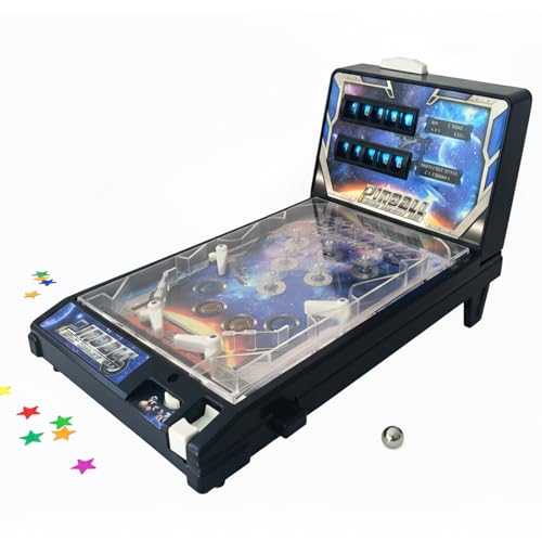 Fun Pinball Machine for Children and Family, Nostalgia Arcade Machine, Electronic Tabletop Pinball Game Toys, Ball Shooting Toys with Lights Sounds and Scorer