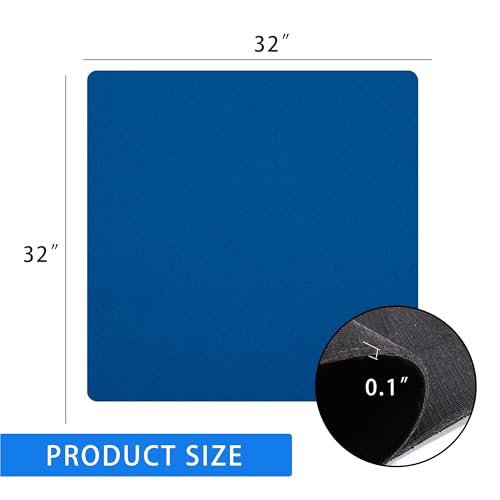 GSE Games & Sports Expert 32 x 32 Inches Rubber Anti-Slip Playmat, Mahjong, Dominoes, Poker Cards and Board Games Tabletop Cover Mat with Carrying Bag (Blue) - color: Blue, size: 1-Pack