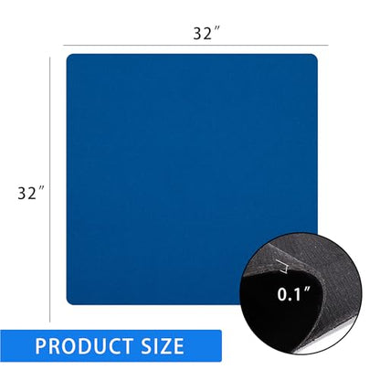 GSE Games & Sports Expert 32 x 32 Inches Rubber Anti-Slip Playmat, Mahjong, Dominoes, Poker Cards and Board Games Tabletop Cover Mat with Carrying Bag (Blue) - color: Blue, size: 1-Pack