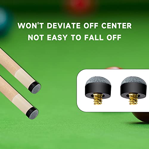 GSE Games & Sports Expert 10 Pieces 12mm/13mm Billiard Pool Tips, Soft/Hard Screw-on Tips Replacement or White Pool Cue Stick Nylon Ferrules Replacement - size: 13mm, style: Soft Tip & Nylon Ferrules