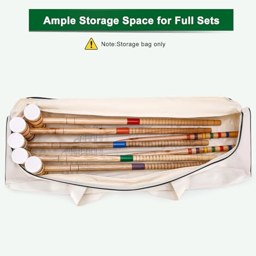 39" Croquet Set Carrying Bag for Storage,Travel Sports Duffel Croquet Mallet Storage Goalball Bat Organizer for Holding 6-8 Players Set, Croquet Stick Tote, Ideas (Bag Only) - size: 39inch