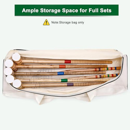 39" Croquet Set Carrying Bag for Storage,Travel Sports Duffel Croquet Mallet Storage Goalball Bat Organizer for Holding 6-8 Players Set, Croquet Stick Tote, Ideas (Bag Only) - size: 39inch